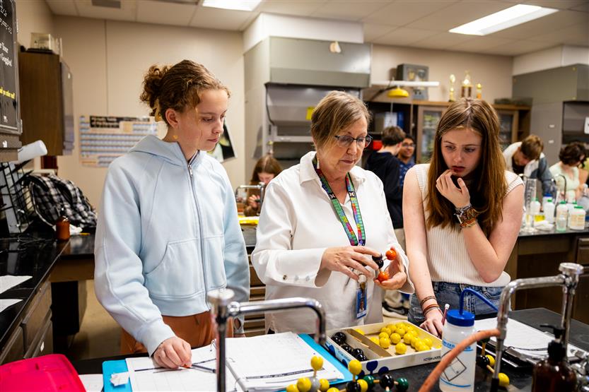 Franklin High students in chemistry class